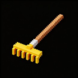 像素风格耙子特写