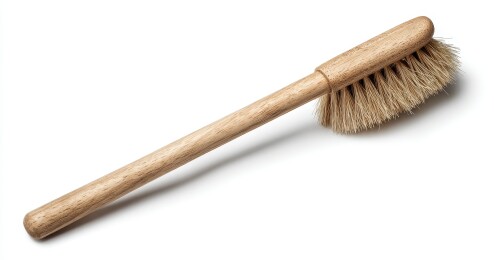 木质短毛刷子简洁特写