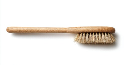 木质短毛刷子简洁特写