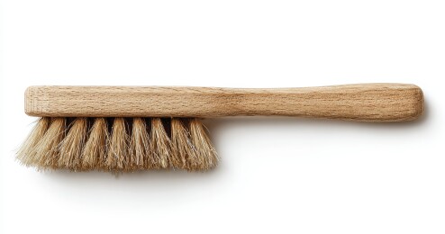 木质短毛刷子简洁特写