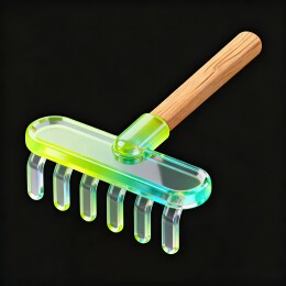 彩色透明耙子特写