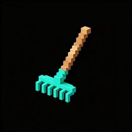 像素风格耙子特写