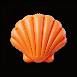 橙色贝壳造型充气浮床