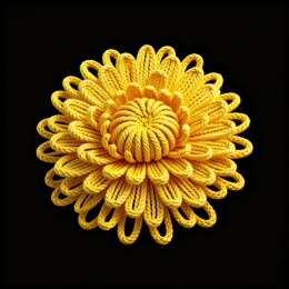 黄色绳艺花朵艺术作品