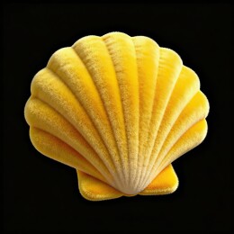 黄色贝壳特写纹理清晰