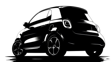 简约黑色智能小车剪影
