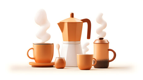 咖啡器具与热饮展示