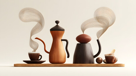 简约咖啡器具静物展示