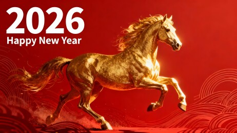 2026新年金色骏马奔腾图