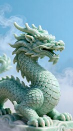 青玉龙雕细节特写