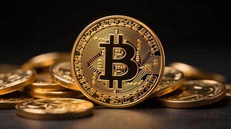 桌面堆放的金币商务金融背景