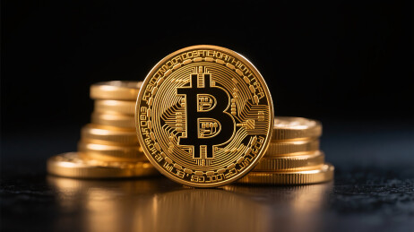 桌面堆放的金币商务金融背景