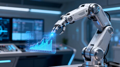 机械臂触碰虚拟数据图表