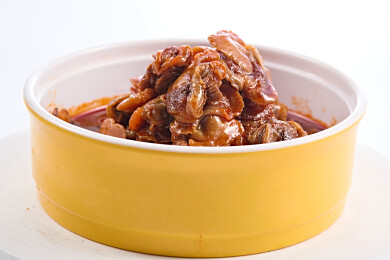 夏季大排档美食香辣炒血蛤肉