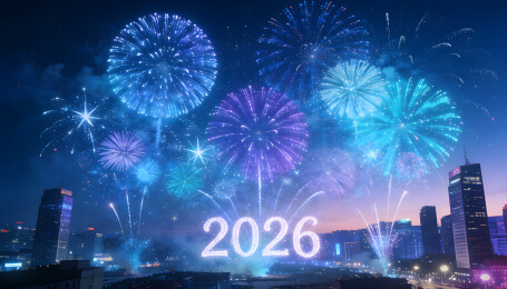2026烟花绽放城市夜空