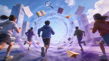 奔跑少年穿越知识漩涡