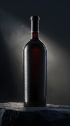 红酒瓶暗影静置