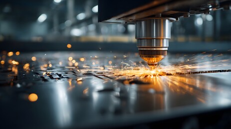 工业激光切割金属火花四溅