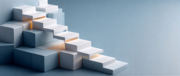 立体方块搭建的阶梯造型