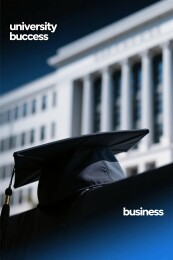 毕业帽与大学建筑