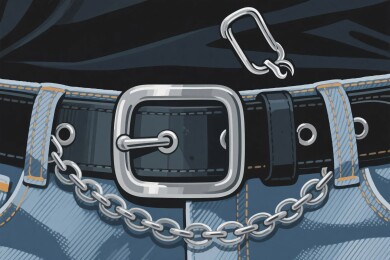 牛仔裤腰带链条插画