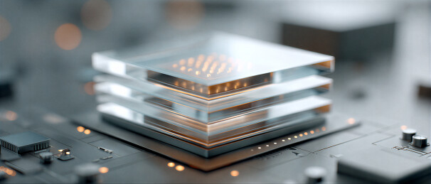 多层芯片结构特写