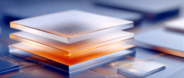 多层芯片结构特写