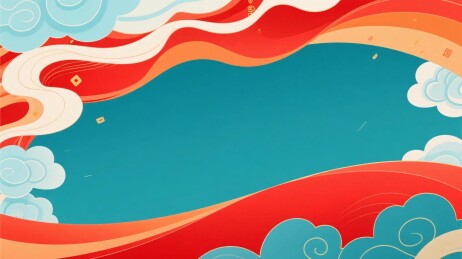 彩色波浪插画背景