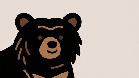 简笔卡通棕熊插画