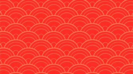 红色中式波纹图案