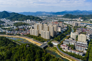 中国浙江衢州市常山县城市风光