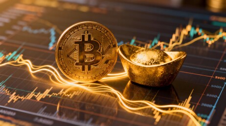比特币与金元宝金融图表展示