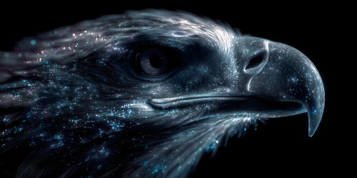 全息投影风格的鹰特写