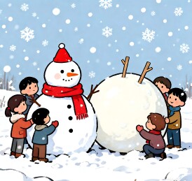 童趣堆雪人