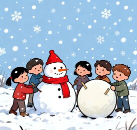 童趣堆雪人