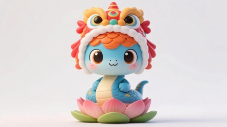 可爱传统龙形玩偶