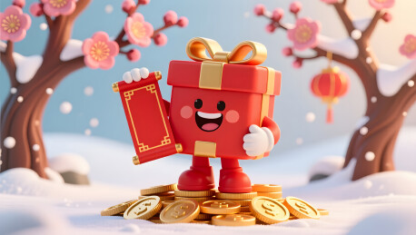 新年礼盒角色送上真挚祝福