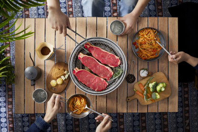 露营烤牛排美食 新西兰牛眼烤肉