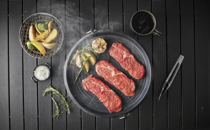 露营烤牛排美食 新西兰牛眼烤肉