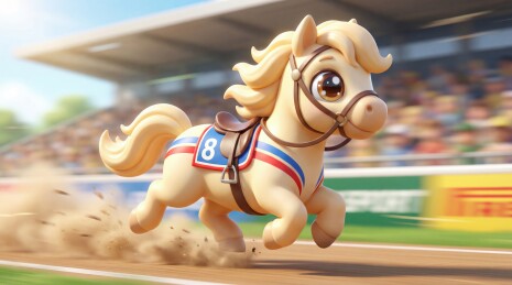 卡通小马赛跑飞奔赛场