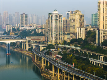 重庆市渝中区牛角沱地铁站航拍