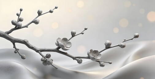 银纹梅枝装饰背景