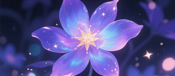 时尚艺术梦幻紫色花朵插画背景壁纸