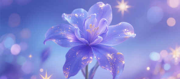 时尚艺术梦幻紫色花朵插画背景壁纸