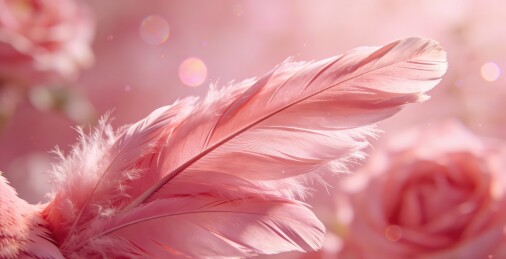 粉橙羽毛柔纹背景