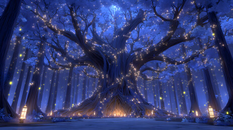 夜晚魔法森林
