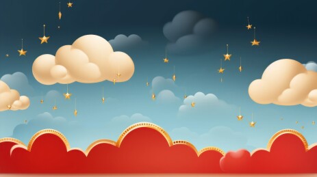 梦幻般的夜空红云金星