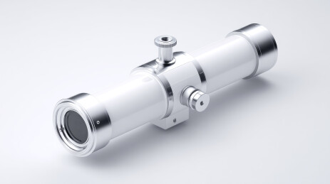 白色背景下的白色精密天文望远镜模型