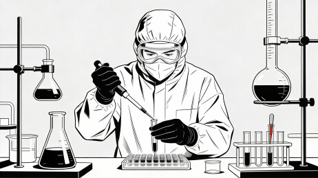 科学家实验室进行化学实验