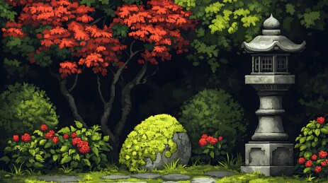 古老庭院中的青苔石与宁静氛围